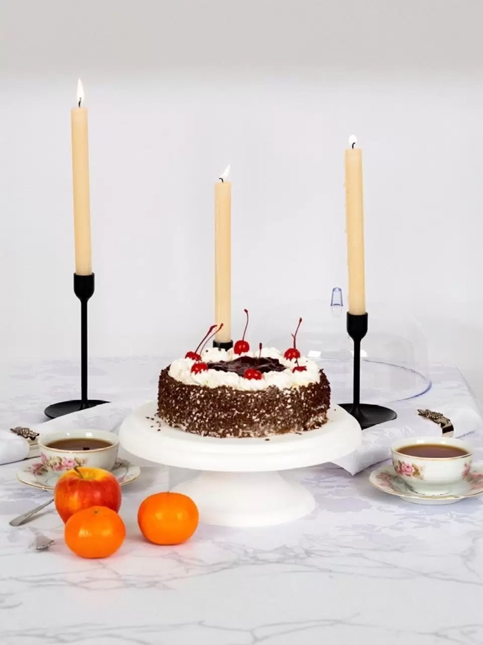 Тортница пластик, 15.5х29 см, круглая, с крышкой, на ножке, белая, Ideа — изображение 6