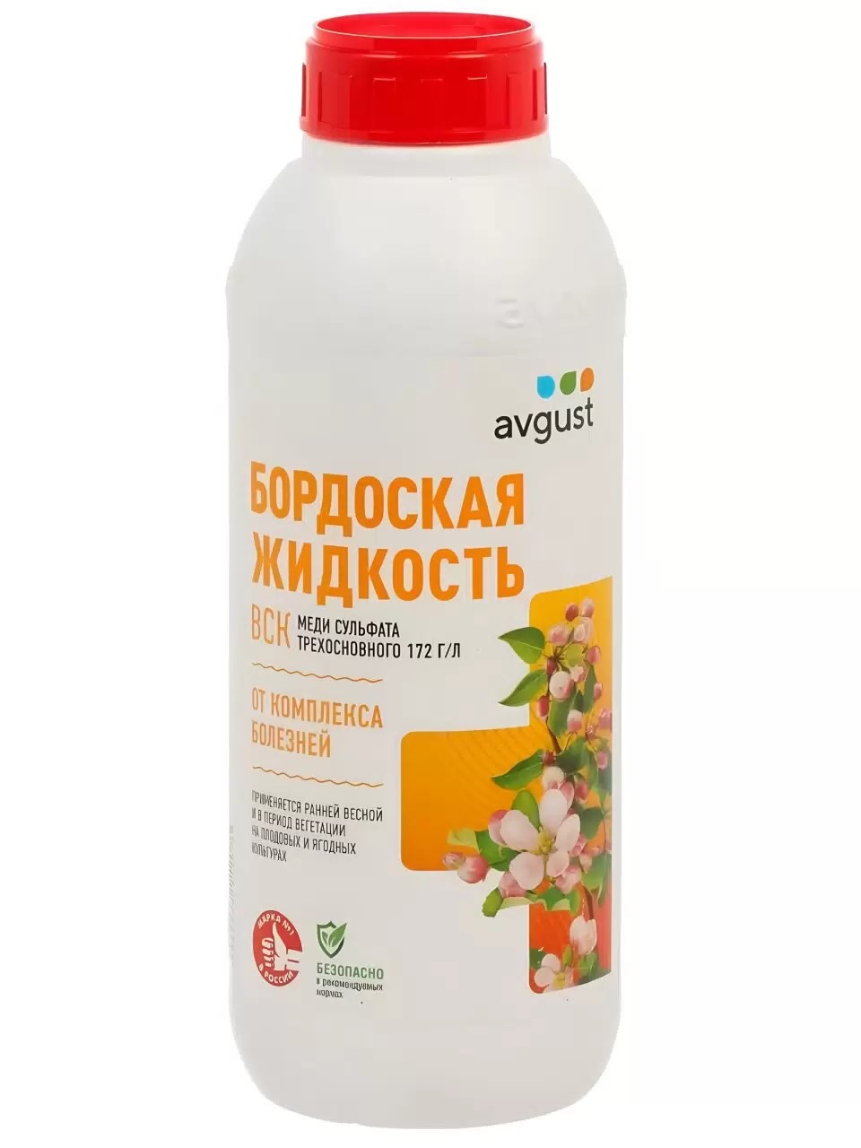 Фунгицид Бордоская жидкость, от болезней на плодовых, ягодных культур в период вегетации, 1 л